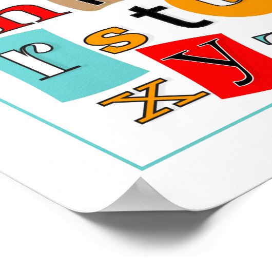 ABC 123 Poster voor wandbekleding van kinderen (Hoek)