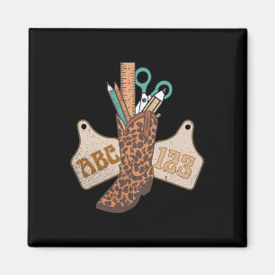 Abc 123 Western Leraar Leven Cowboy Cowgirl Lesgev Magneet