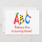 ABC 3 Derde verjaardag Uitnodigingen (Voorkant)