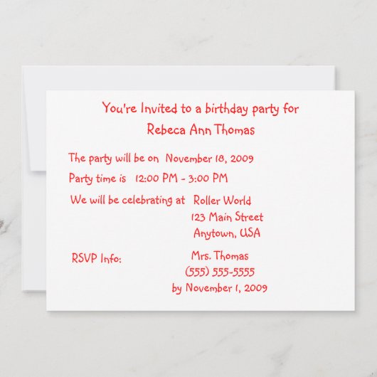 ABC 3 Derde verjaardag Uitnodigingen (Achterkant)