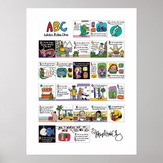 ABC: Adobo, Boba, Chai 18x24 Poster (Voorkant)