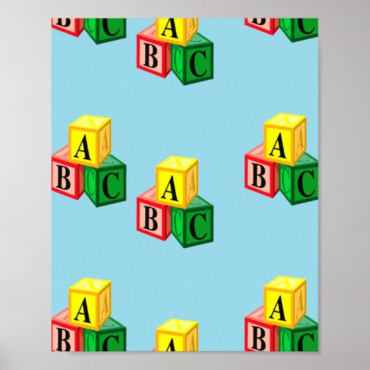 abc alfabet blokken poster (Voorkant)