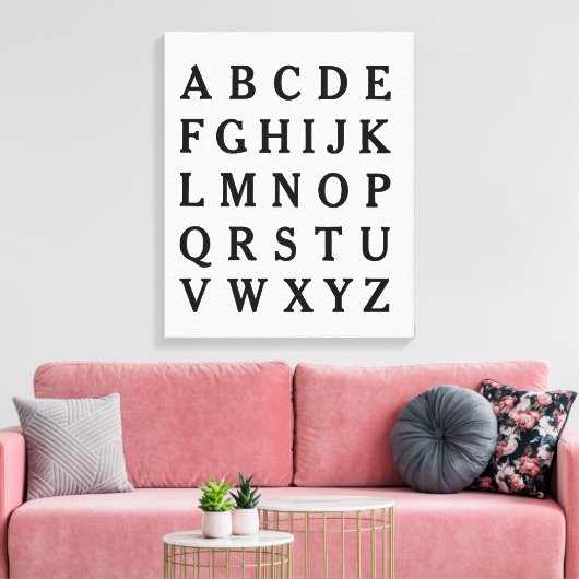  ABC alfabet Canvas Poster Teacher Gift (Insitu (Woonkamer))