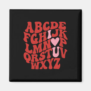 Abc Alfabet Ik Hou Van Jou Engelse Leraar Valentij Magneet