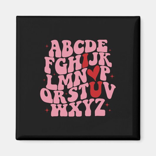 Abc Alfabet Ik Hou Van Jou Engelse Leraar Valentij Magneet (Voorkant)