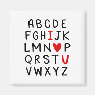 Abc Alfabet Ik Hou Van Jou Engelse Leraar Valentij Magneet