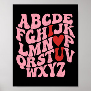 Abc Alfabet Ik Hou Van Jou Engelse Leraar Valentij Poster