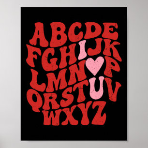 Abc Alfabet Ik Hou Van Jou Engelse Leraar Valentij Poster