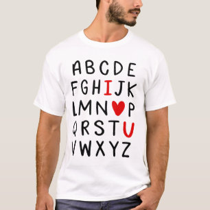 Abc Alfabet Ik Hou Van Jou Engelse Leraar Valentij T-shirt