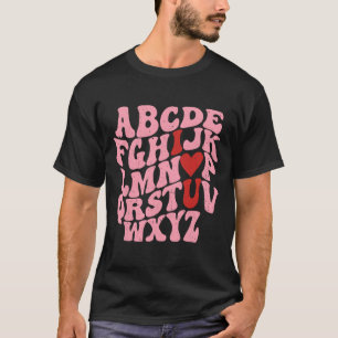 Abc Alfabet Ik Hou Van Jou Engelse Leraar Valentij T-shirt