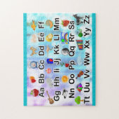 ABC Alfabet Illustratie Familie Kinderen Legpuzzel (Verticaal)