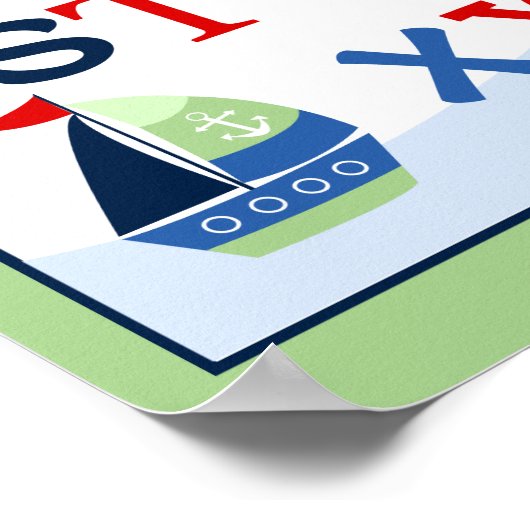 ABC Alfabet Kunstprint Kleine Skipper Zeilboot Poster (Hoek)