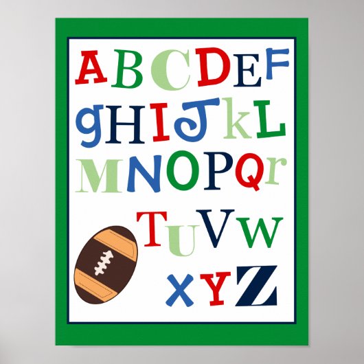 ABC Alfabet Kunstprint Voetbal Sport Thema Poster (Voorkant)