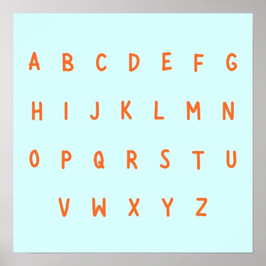 ABC-alfabet letters A-Z Poster Prints (Voorkant)