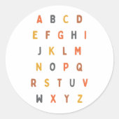 abc alfabet letters A-Z Stickers Labels (Voorkant)