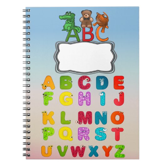 ABC Alfabet Letters Aangepaste Spiraal Notitieboek (Voorkant)