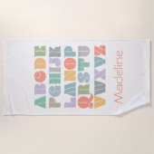 ABC Alfabet Naam Persoonlijke Strandhanddoek Strandlaken (Voorkant)