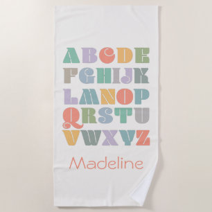 ABC Alfabet Name Personalized Beach Towel Strandlaken
