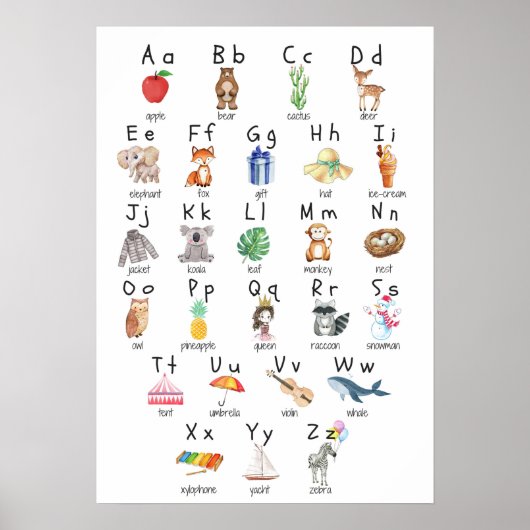 ABC Alfabet Poster Kinderen (Voorkant)