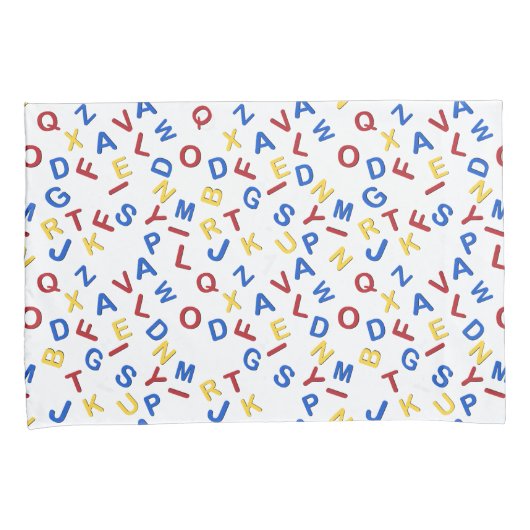 ABC alfabet rood geel blauw Kussensloop (Voorkant-Rechts)