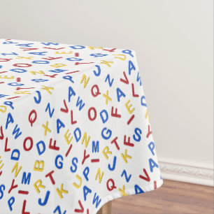 ABC alfabet rood geel blauw Tafelkleed