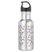ABC alfabet rood geel blauw Waterfles (Achterkant)