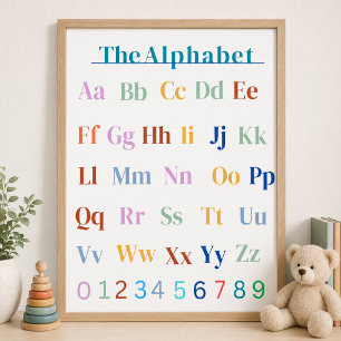 ABC alfabet thuisonderwijs klaslokaal poster