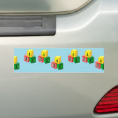 abc-alfabetblokken bumpersticker (Op auto)
