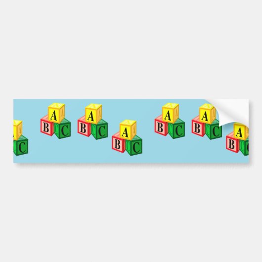 abc-alfabetblokken bumpersticker (Voorkant)