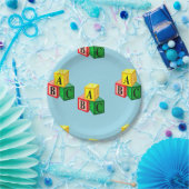 abc-alfabetblokken papieren bordje (Feest)