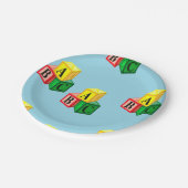 abc-alfabetblokken papieren bordje (Gekanteld)