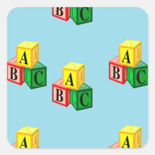 abc-alfabetblokken vierkante sticker
