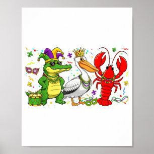 Abc Alligator Pelican Crawfish Louisiana Grappig M Poster