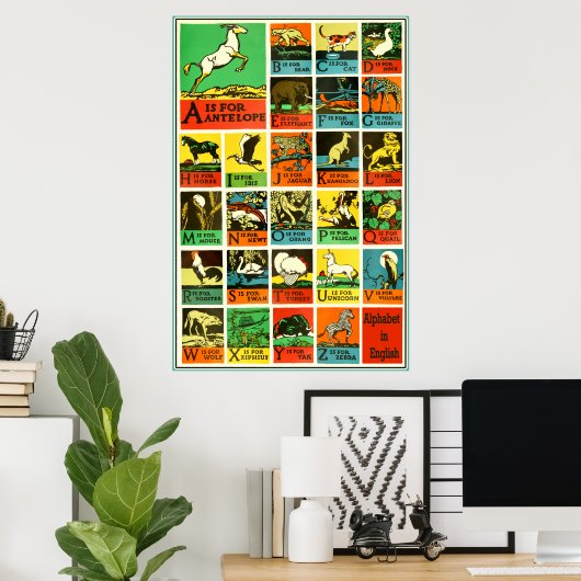 Abc Alphabet animal poster - Teaching Aid Chart (Thuiskantoor)