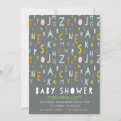 ABC Alphabet Baby shower Uitnodiging (Voorkant)