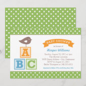 ABC Alphabet blokkeert Groen Baby shower Kaart (Voorkant / Achterkant)