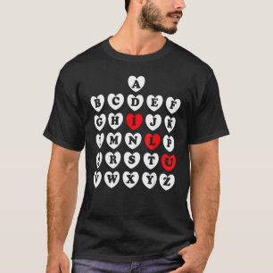 Abc Alphabet English Teacher Valentijn S Day Abc H T-shirt