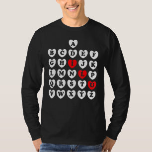 Abc Alphabet English Teacher Valentijn S Day Abc H T-shirt