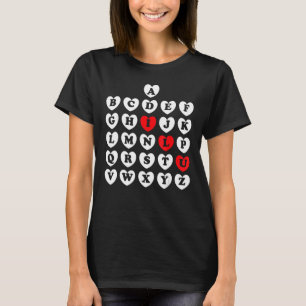 Abc Alphabet English Teacher Valentijn S Day Abc H T-shirt