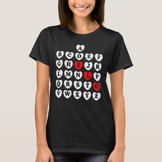 Abc Alphabet English Teacher Valentijn S Day Abc H T-shirt (Voorkant)