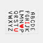 Abc Alphabet I Love You Englieacher Valentines  Fleece Deken (Voorkant (Horizontaal))