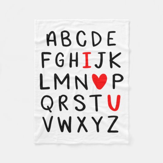 Abc Alphabet I Love You Englieacher Valentines  Fleece Deken (Voorkant)
