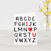 Abc Alphabet I Love You Englieacher Valentines  Kaart (Gele Bloem)