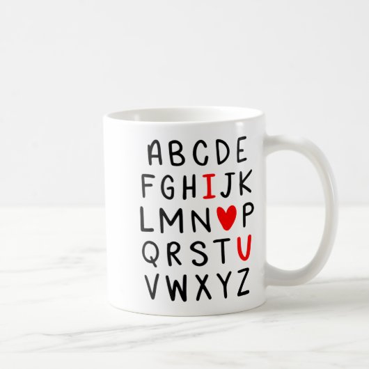 Abc Alphabet I Love You Englieacher Valentines  Koffiemok (Rechts)