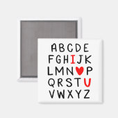 Abc Alphabet I Love You Englieacher Valentines Magneet (Voorkant / Achterkant)