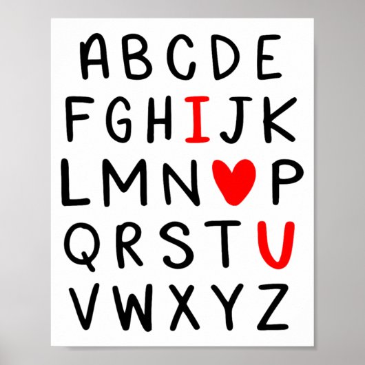 Abc Alphabet I Love You Englieacher Valentines  Poster (Voorkant)