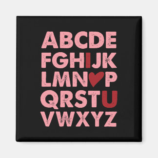 Abc Alphabet I Love You English Teacher Valentines Magneet