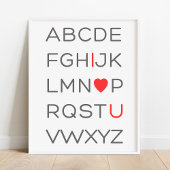 ABC Alphabet I Love You Nursery Decor Poster