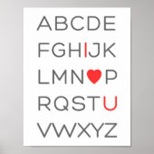 ABC Alphabet I Love You Nursery Decor Poster (Voorkant)