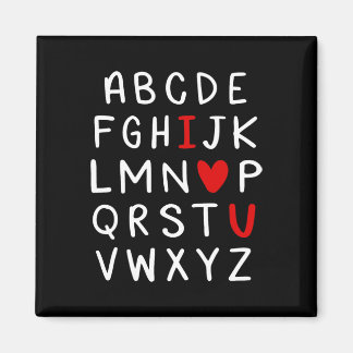 Abc Alphabet Ik hou van je Engelse leraar Valentij Magneet